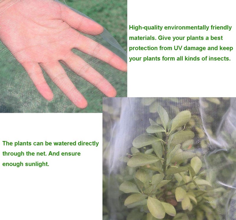 Aphrolin Plant Cover Bags, 4.6X 3.4 Feet Reusable Thicken Encrypted Garden Netting Mesh with Drawstring, Fruit Tree Plant Protect Netting, Plant Cover for Pest, Insect Bird Barrier Netting (2 Pcs) - Image 4